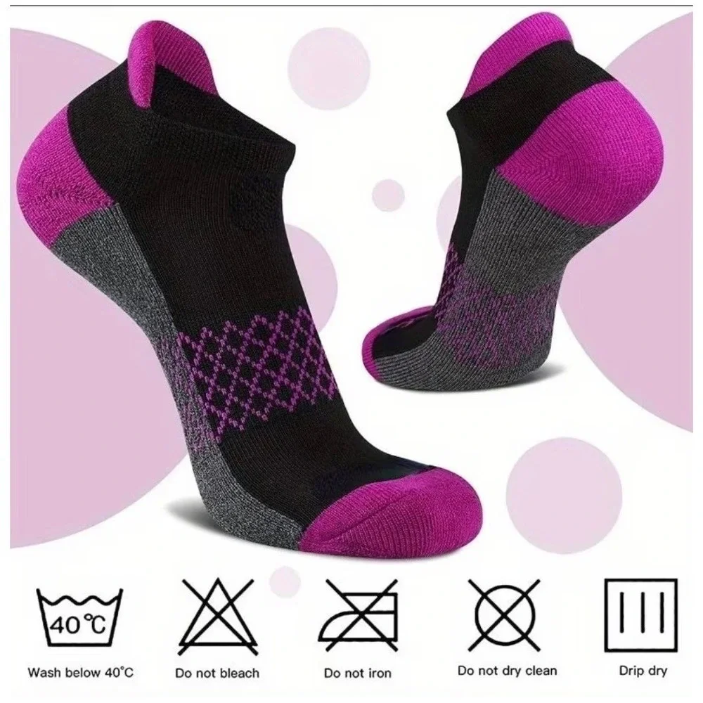 Colorful Athletic Women's Ankle Socks M/L 6 PACK Tab Low Cut High Quality‎ NEW